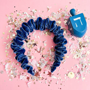 Blue Velvet Scrunchie Headband