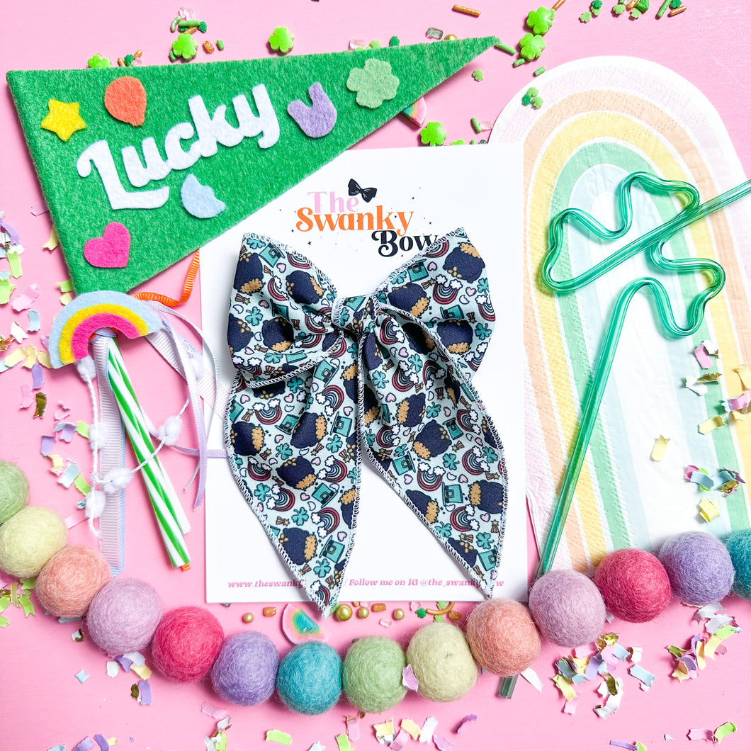 Midi St Paddy's Day Pot of Gold  Fable Hair Bow