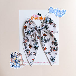Midi Bluey and Bingo Floral Fable Hairbow