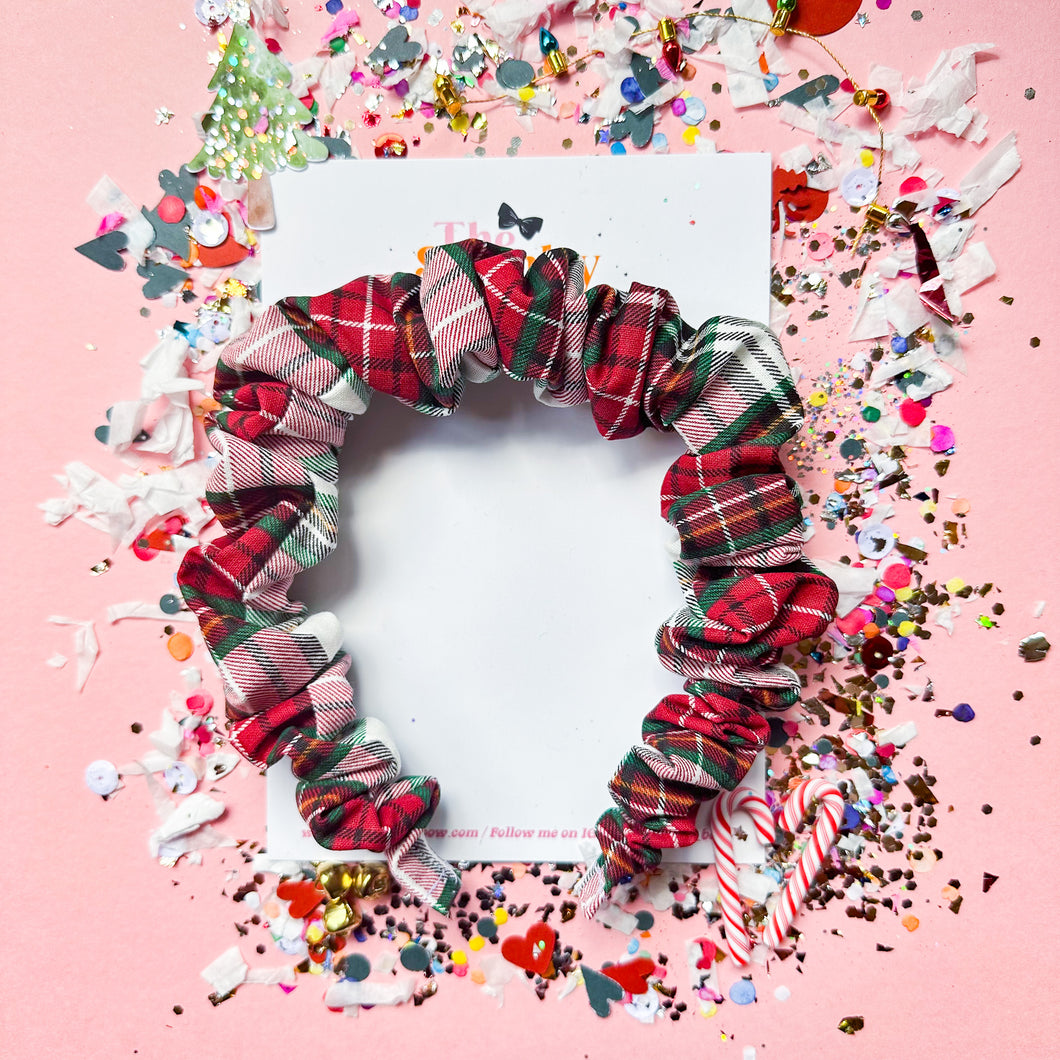 Christmas Plaid Scrunchie Headband