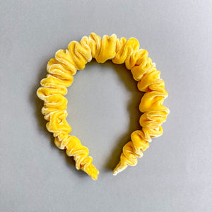Bright Yellow Velvet Scrunchie Headband